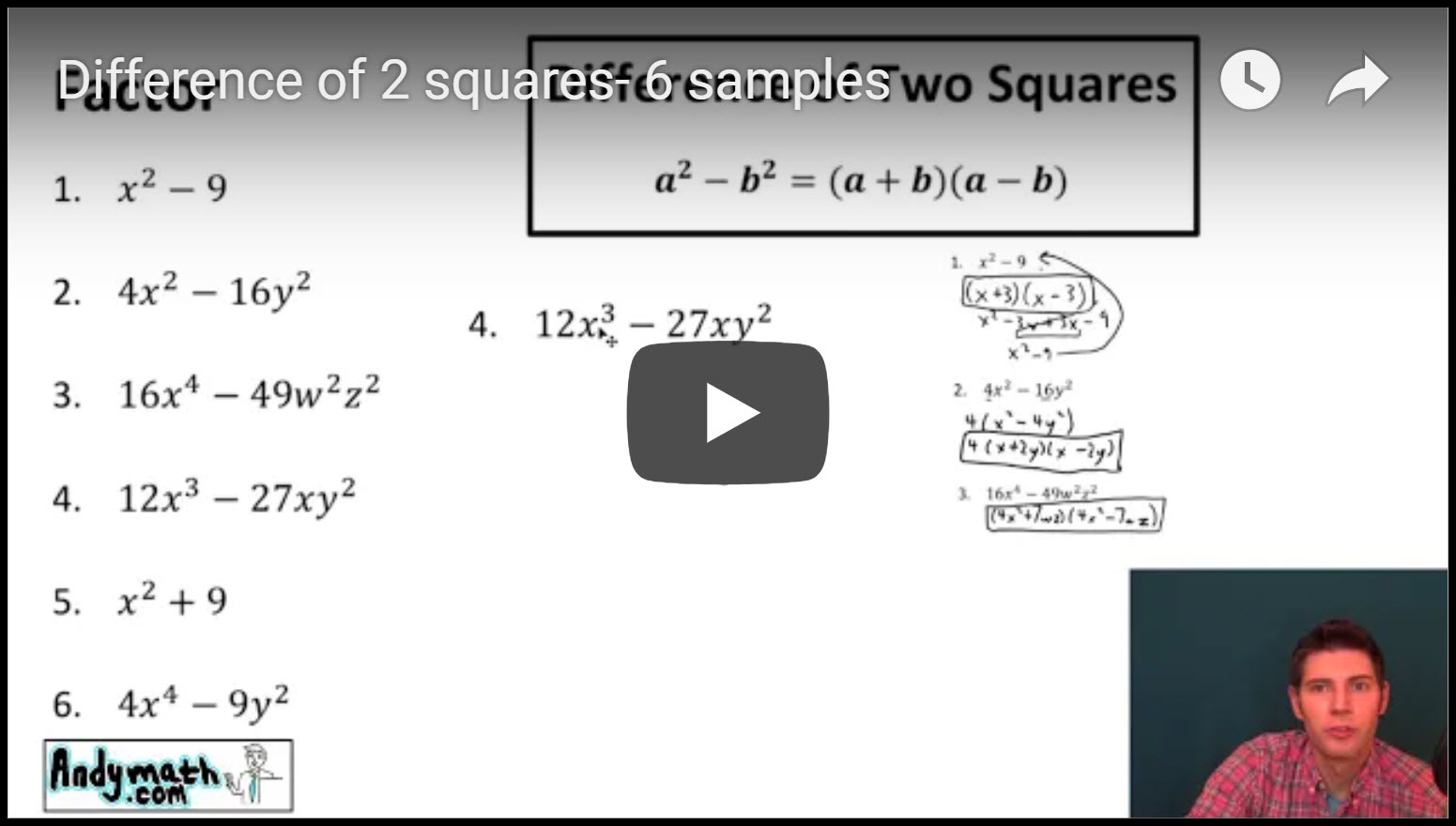 Difference Of 2 Squares