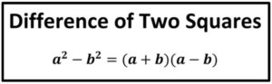 Notes for Difference of Two Squares