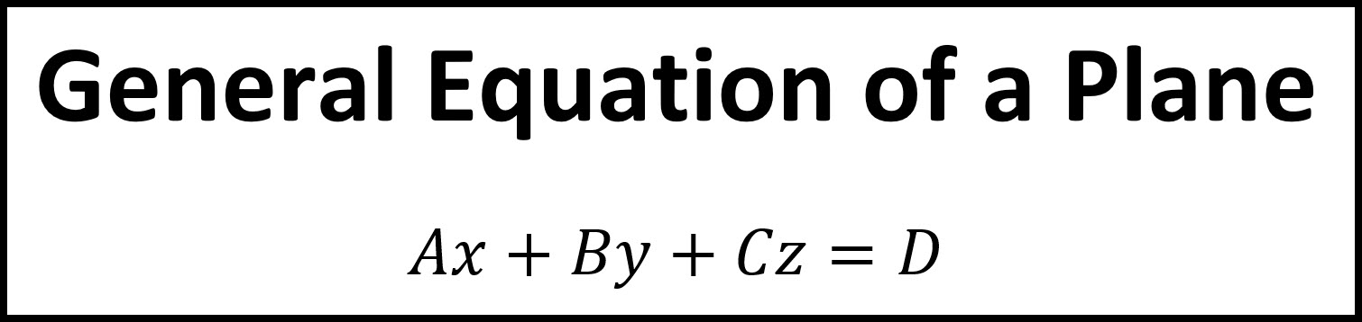 Notes for General Equation of a Plane