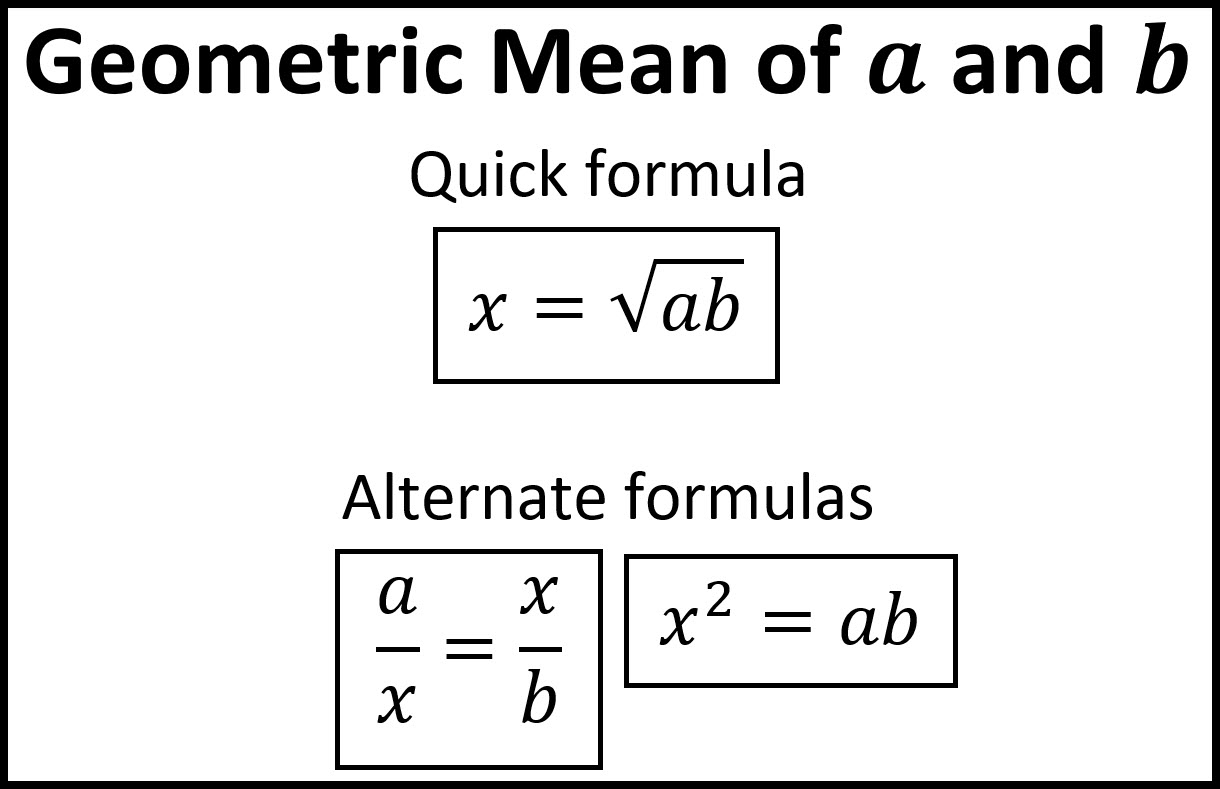 Notes for Geometric Mean Formula