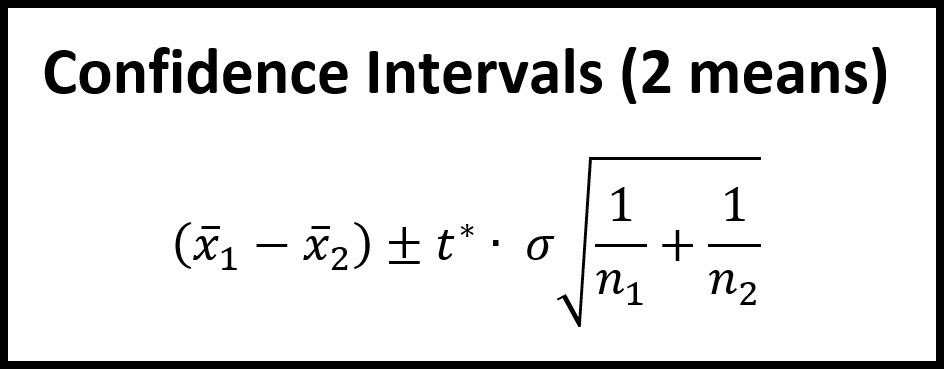 Notes for Confidence Intervals 2 Means
