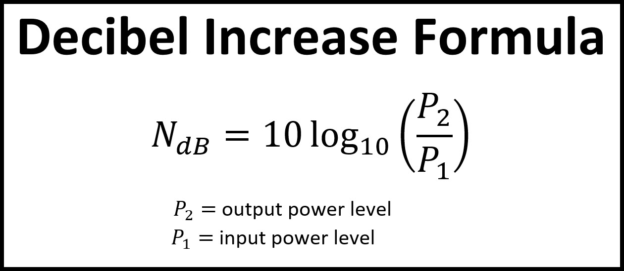 Notes for Decibel Increase Formula