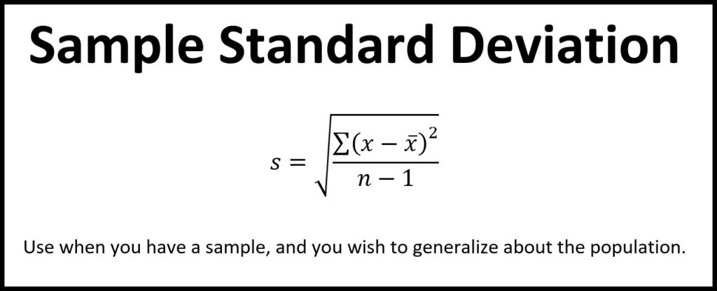 Notes for Sample Standard Deviation