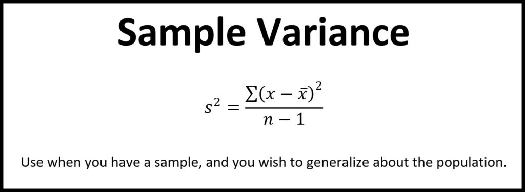 Notes for Sample Variance