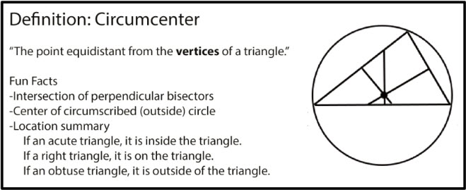 Notes on the Circumcenter of a Triangle