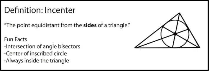 Notes on the Incenter of a Triangle