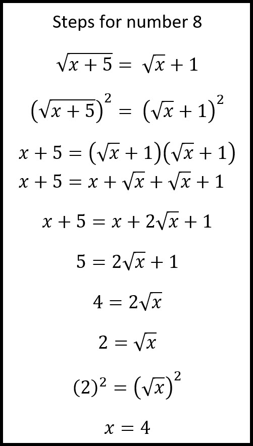 Example Radical Equation  Solved with Steps Shown