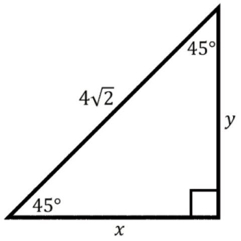 find the value of x special right triangles