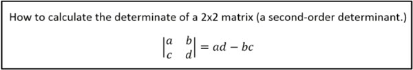 Notes for 2x2 Determinants