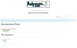 Screenshot of Andymath Homepage