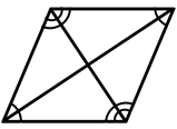 Rhombus Showing Diagonals Bisect Opposite Angles