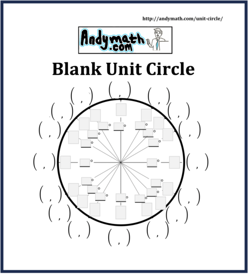 Unit Circle with Blank Spaces For Students to Practice