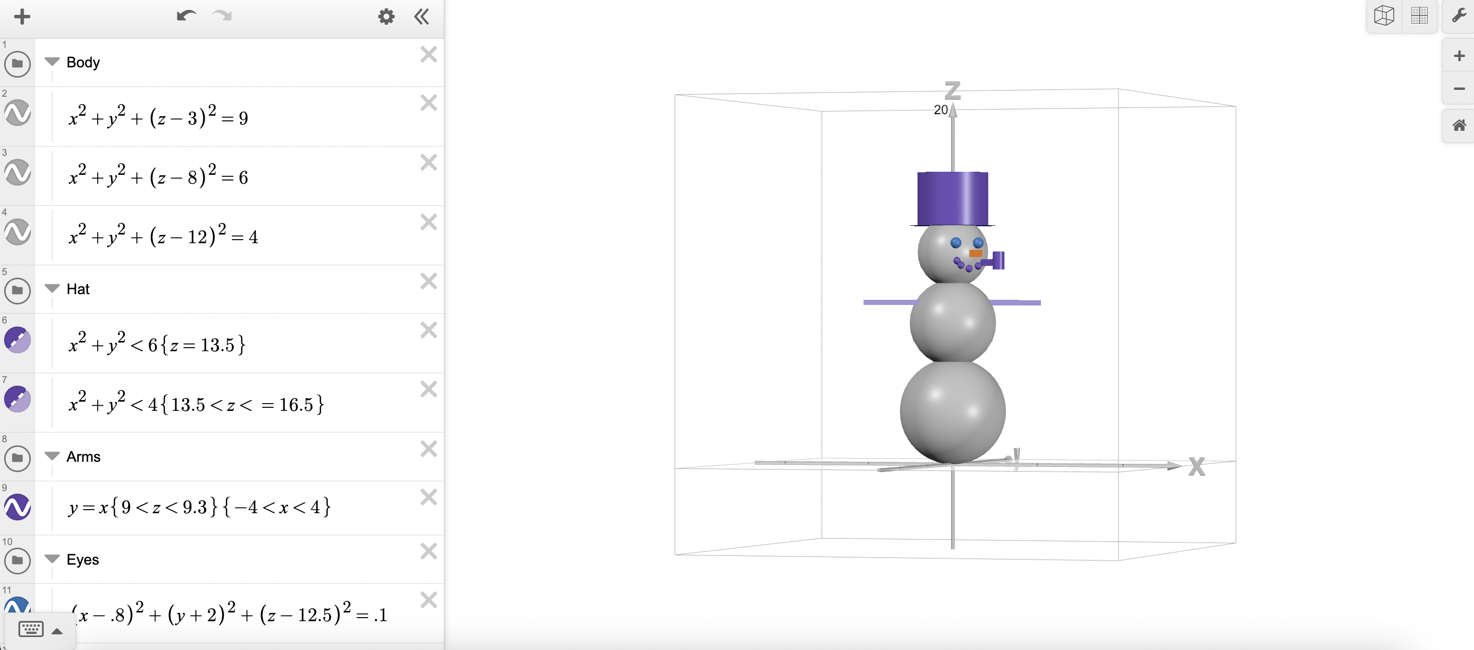 Desmos Snowman